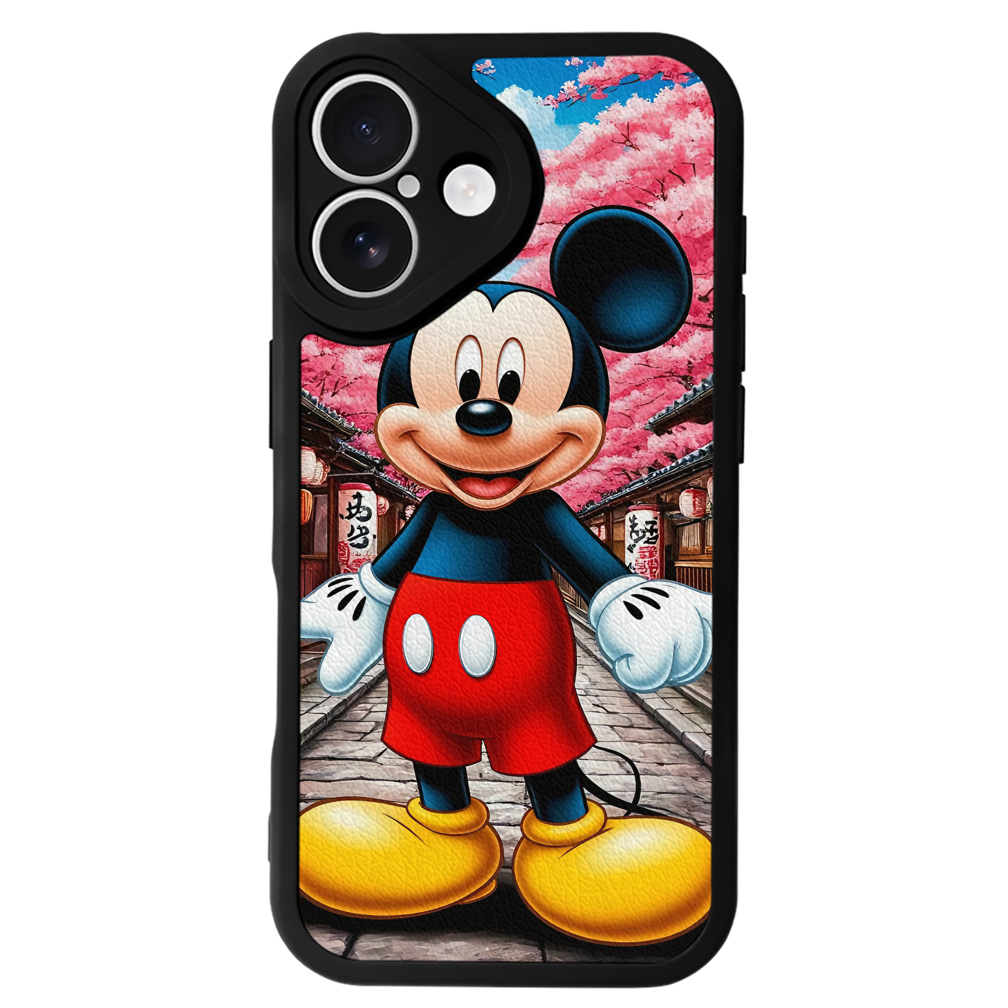 （画像用） ミッキーマウス Mickey Mouse 【iPhone 16シリーズ対応】シリコンスマホケース（レザー調） 材質：シリコン